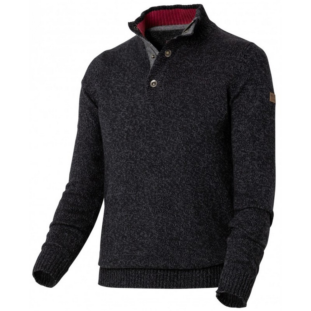 PULL COL MONTANT GRIS - M